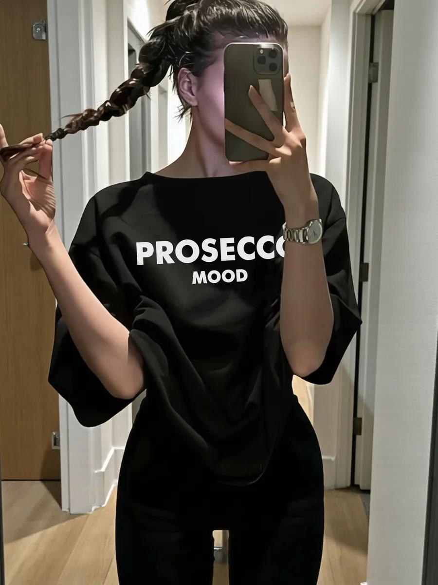 Свободная футболка с принтом Prosecco XL