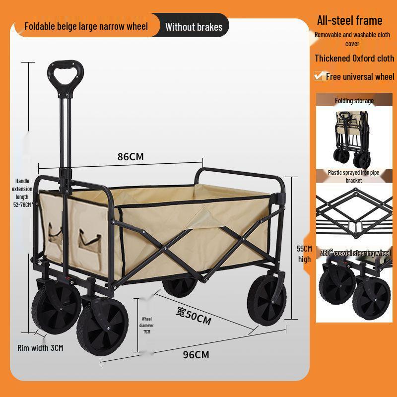 2025 Foldable Outdoor Camping Cart - Lightweight Picnic and Campsite Trolley
