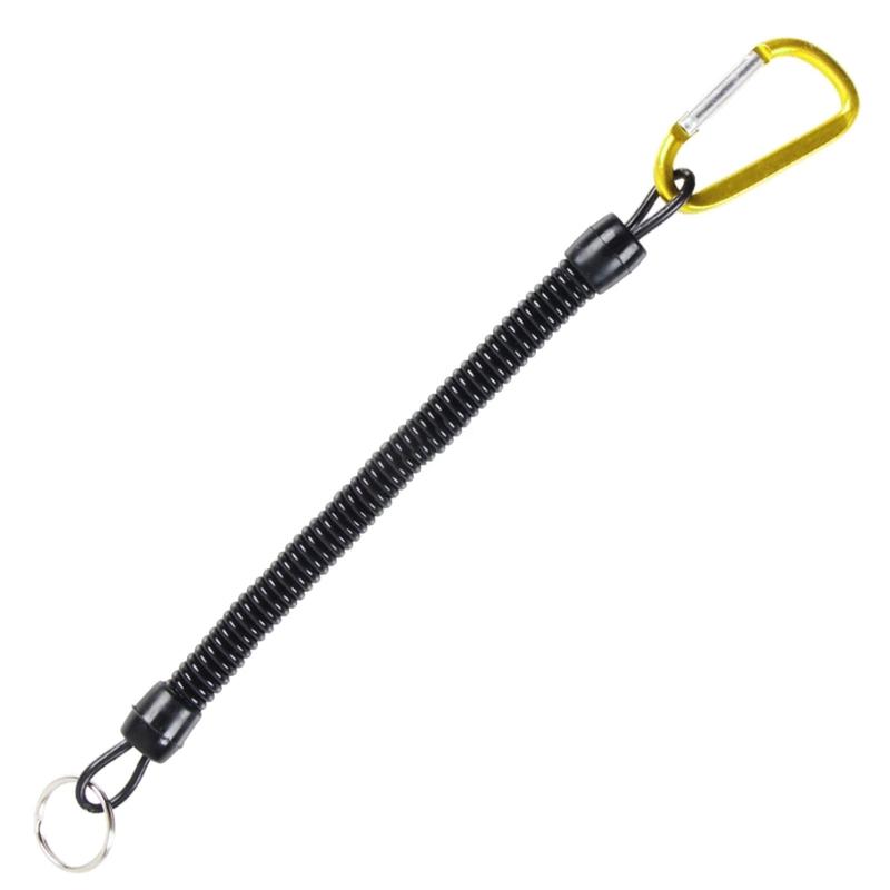 Retractable Spring Elastic Rope Security Gear Tool For Outdoor Hiking Camping Anti-lost Phone Keychain 21cm-22cm