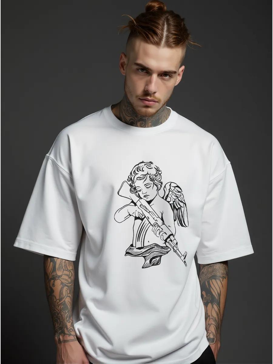 T-shirt with glowing lion and lioness print S