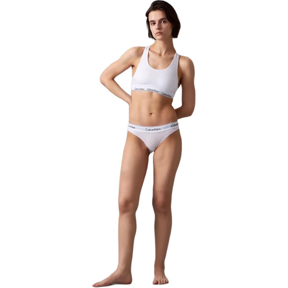 Calvin Klein Letter Jacquard Bralette Comfortable Simple Women underwear White QF3785AD-100