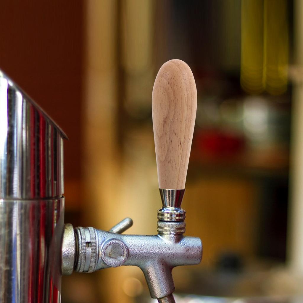 Massivholz Bierhahn Griff Rustikal Vintage Stil Zapfhahn Griff Einfache Montage Kompatibel mit Standard Fassventilen Spender