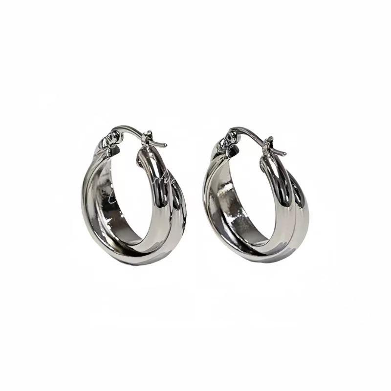 European & American High-End Geometric Double Layer Circle Earrings