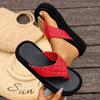 Außenhandel Übergröße Zehensandalen Damen tragen dicke Sohle Temperament Flip-Flops Damen coole Hausschuhe Damen Hausschuhe