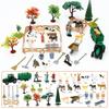 Realistic Farm Animal Figures Toy,42Pcs Farm Animal Figurines Playset Fences Frams Animal Cake Toppers Learning Toy Set