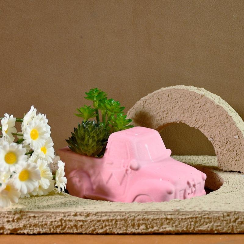 Unique Vehicle Shape Succulent Planter Retro Car Shape Silicone Mold For Succulent Planter And Candle Vessel DIY Crafts