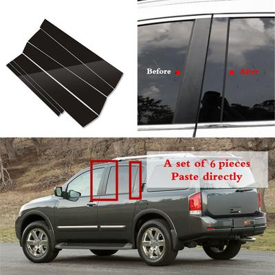 6Pcs BC Column Stickers For Nissan Armada 2005-2014 Car Door Window Pillar Posts Trim Covers Auto Accessories