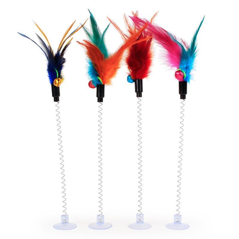 

Красочная присоска тип кошка и мышь присоска пружина перо кошачья игрушка кошачья палочка товары для питомцев