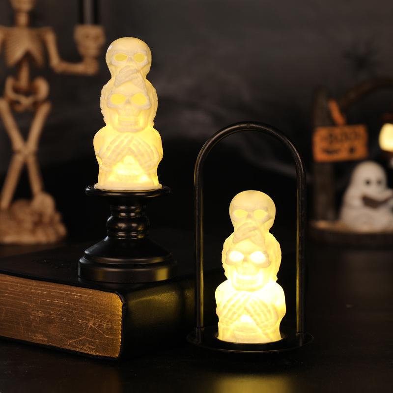 Halloween Skull Lamps - Creative Ambient Night Light Decoration Items for Party Setup