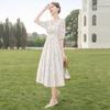 Women's V-Neck High-Waist Midi Dress