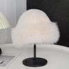 Women's Luxury Faux Mink Fur Bucket Hat - Autumn/Winter Versatile Plush Design with Large Circumference and Ear Protection.
