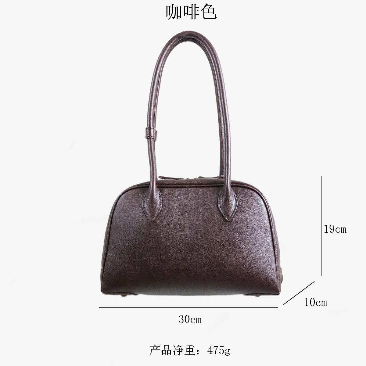 

The first layer of cowhide high-end Korean version of autumn and winter new minimalist large-capacity commuting single shoulder women s hand-held unde темно-коричневого кольору