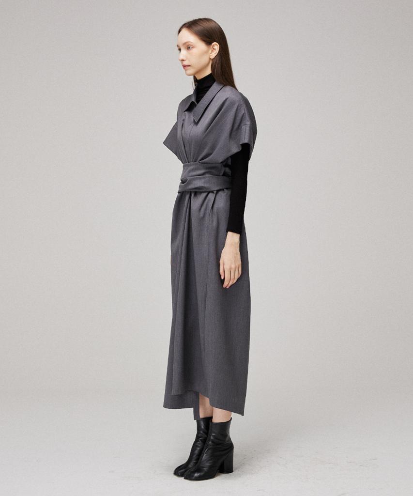 Meuameu Tie Sleeve Detail Shirt Dress