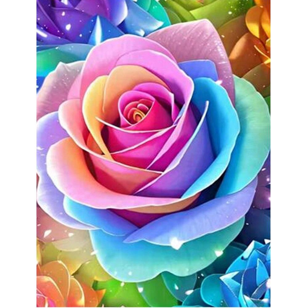 5D Diamond Painting, Peony Flower Sticker Diamond Cross Stitch Decorative Painting