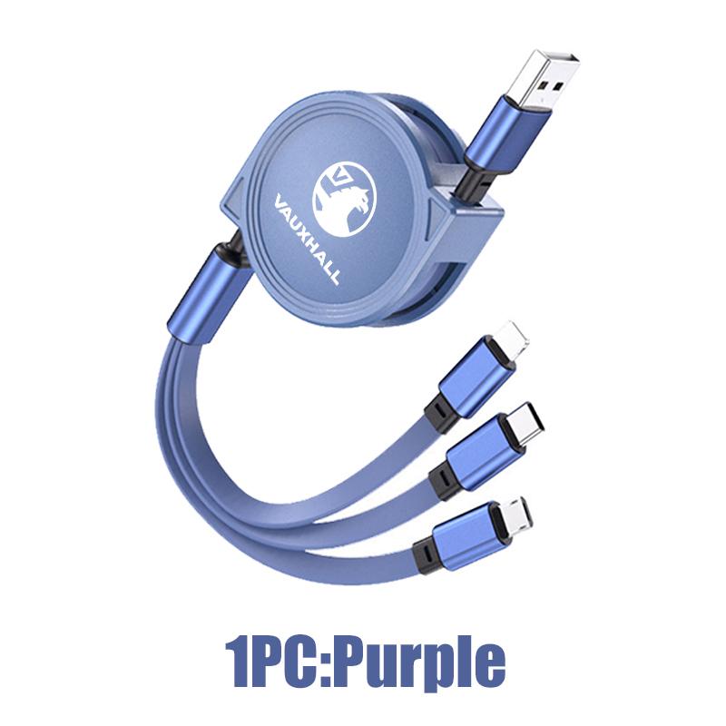 

3 in 1 Retractable Data USB Charger Fast Wire Charging Cable For Vauxhall VXR8 Vivaro Corsa Insignia Tigra Zafira Astra