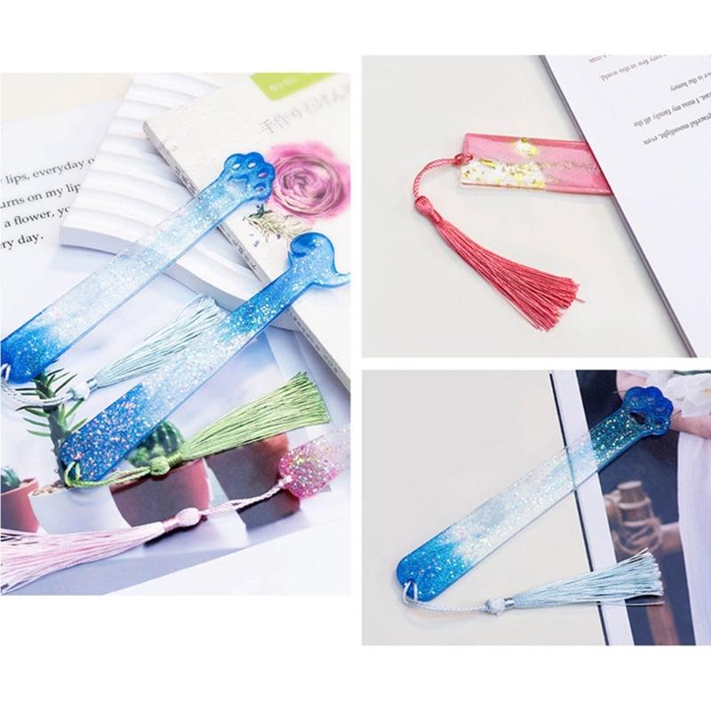 Rectangle Cat Claw Dolphin Silicone Mold DIY Bookmark Resin Mold Jewelry Pendant Mold for DIY Crafts Bookmark Making