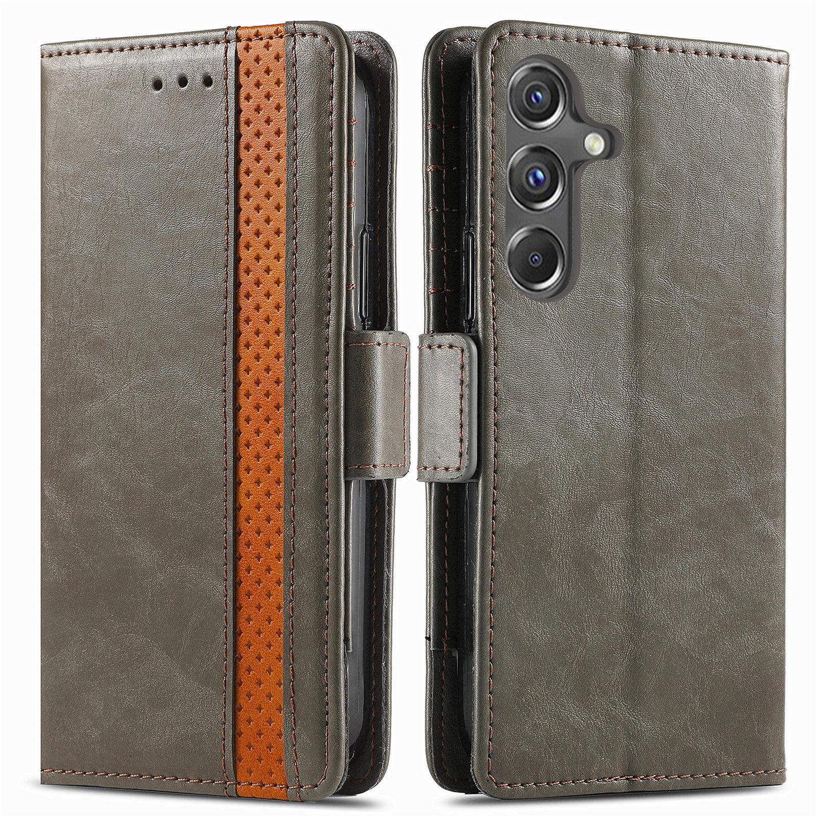 

For Samsung Galaxy A15 4G/A15 5G Phone Cases CASENEO PU Leather Cover Stand with RFID Blocking Wallet Grey