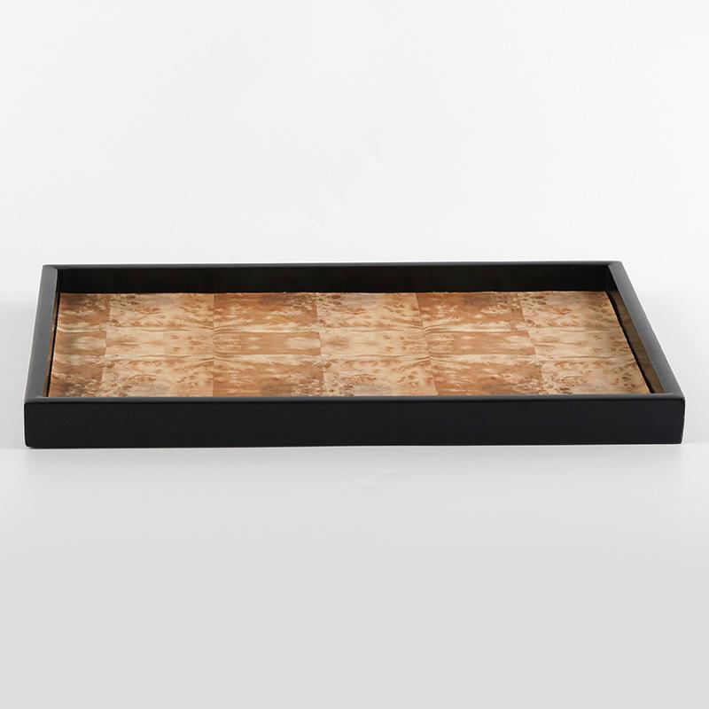 Neues rechteckiges Tablett aus massivem Holz im chinesischen Stil: Elegantes Wohn- & Hotel-Ornament