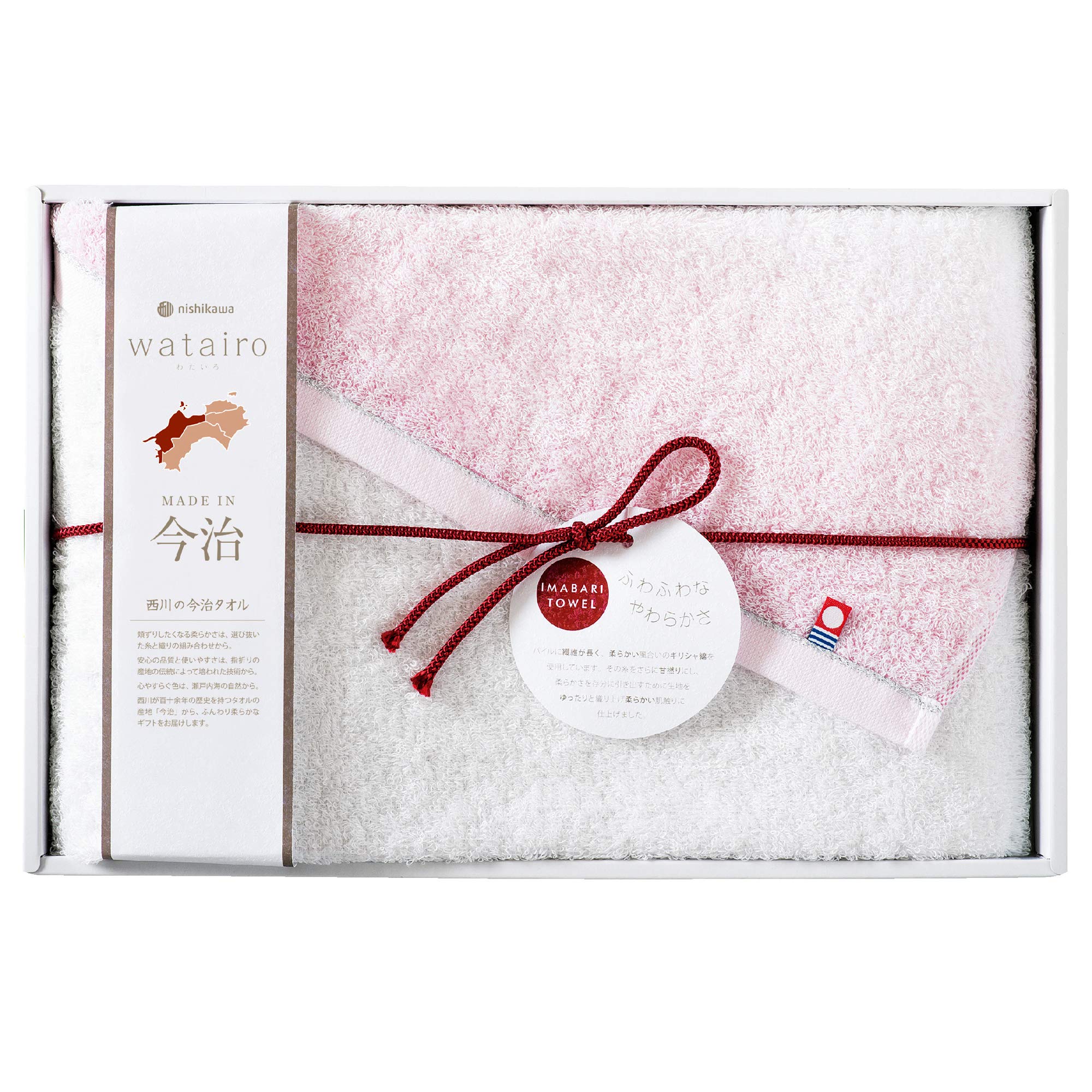 

Подарочное полотенце Nishikawa Imabari Банное полотенце 1 шт. Watairo Хлопок Пушистое Сделано в Японии Подарочная упаковка Розовый TBF3998111P [Nishikawa] 100%