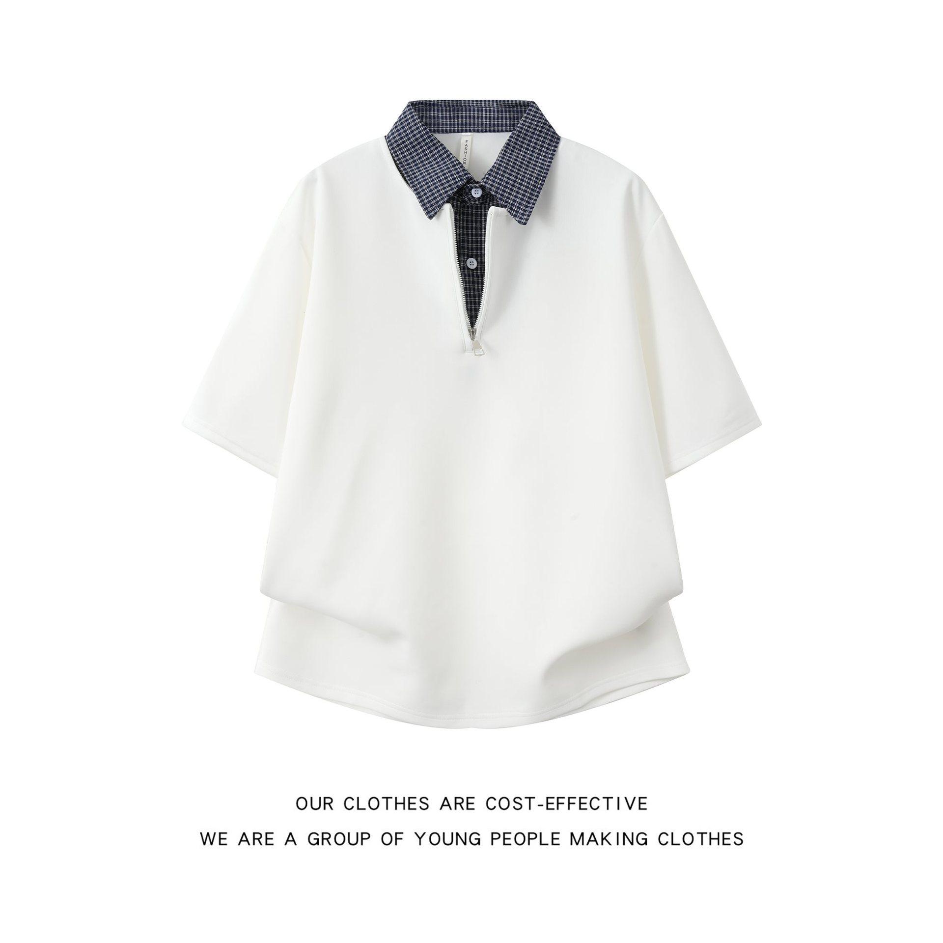 

2026 Summer Designer Short Sleeve Collared T-Shirt - Fashionable, Versatile, Loose Casual Style with a High-End Feel XL білий