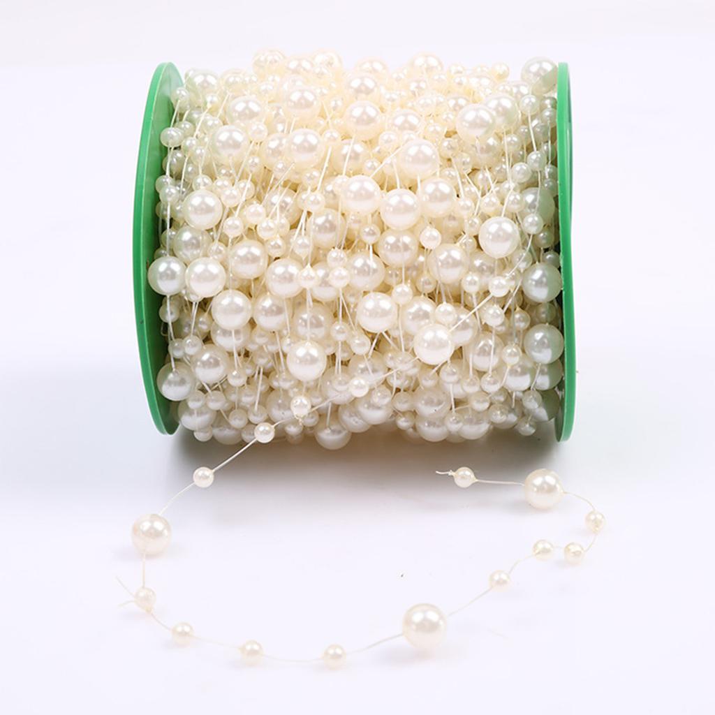 60CM Fishing Line Artificial Pearls Beads Chain Garland Flowers Wedding Christmas Party Decoration DIY Jewelry Accessory