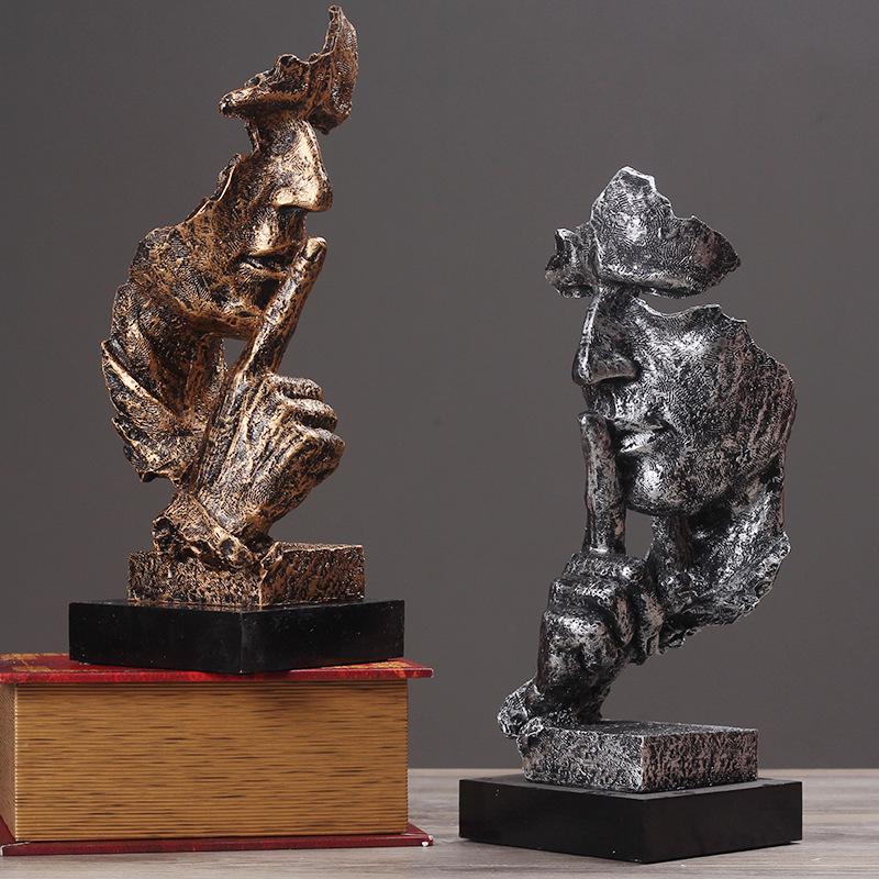 Il silenzio è d'oro: Scultura nordica astratta per ufficio e soggiorno