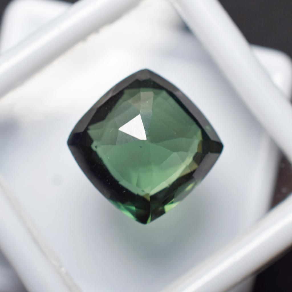 Natural Green Grandidierite Loose Gemstone 8.35 ct Square Cushion Cut for Jewelry Making and Crafts