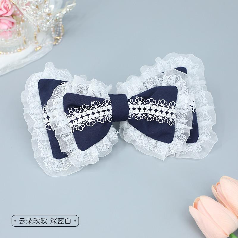 Handmade Cute Girl Hair Accessories Lolita Hairpin Soft Sister Headgear Olita Lace Bow Hairpin