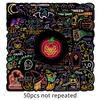 50 Neon Halloween Stickers: Vibrant Festival & Journal Decorations