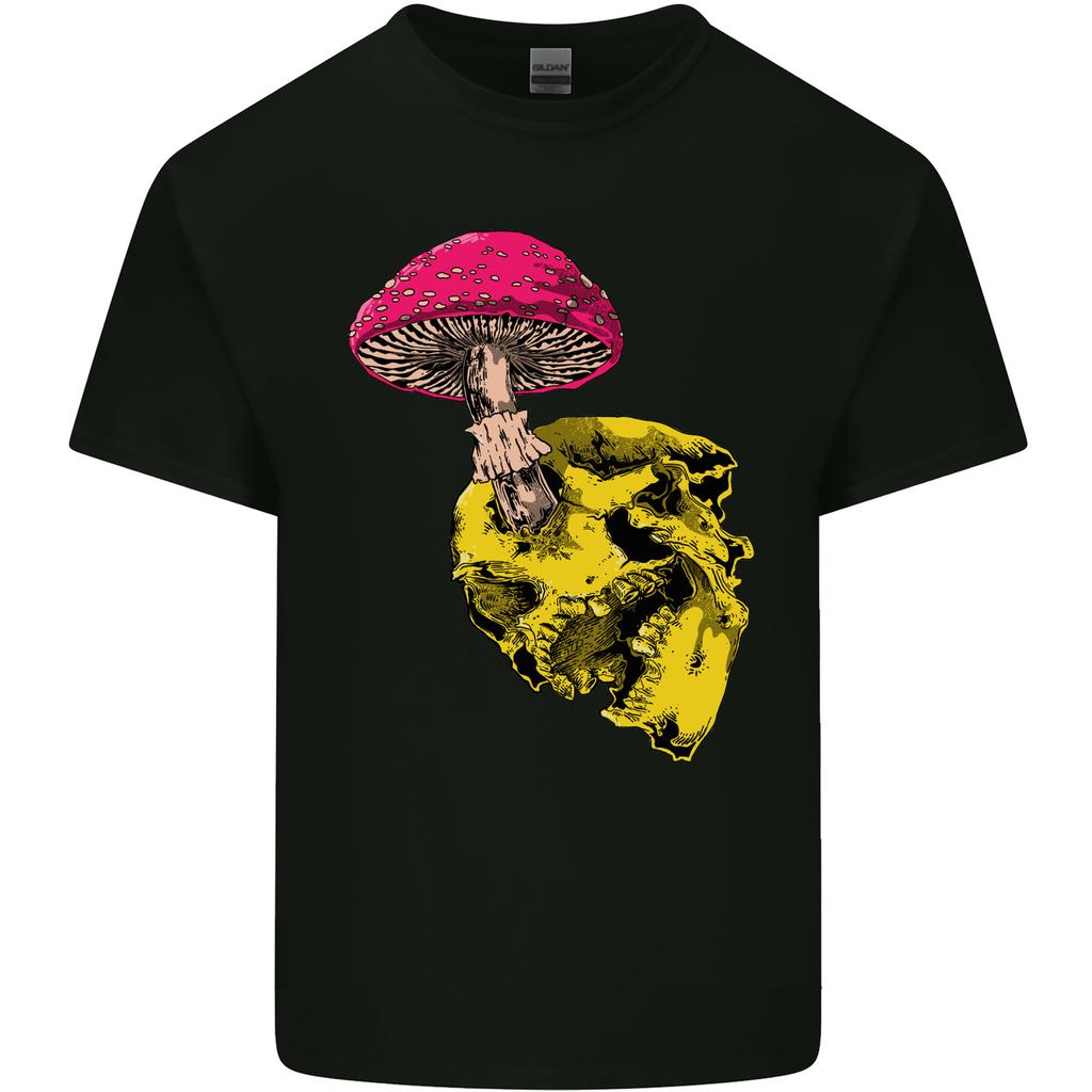 Mushroom Skull Toadstool Magic Gothic Unisexs Light Cotton TShirt