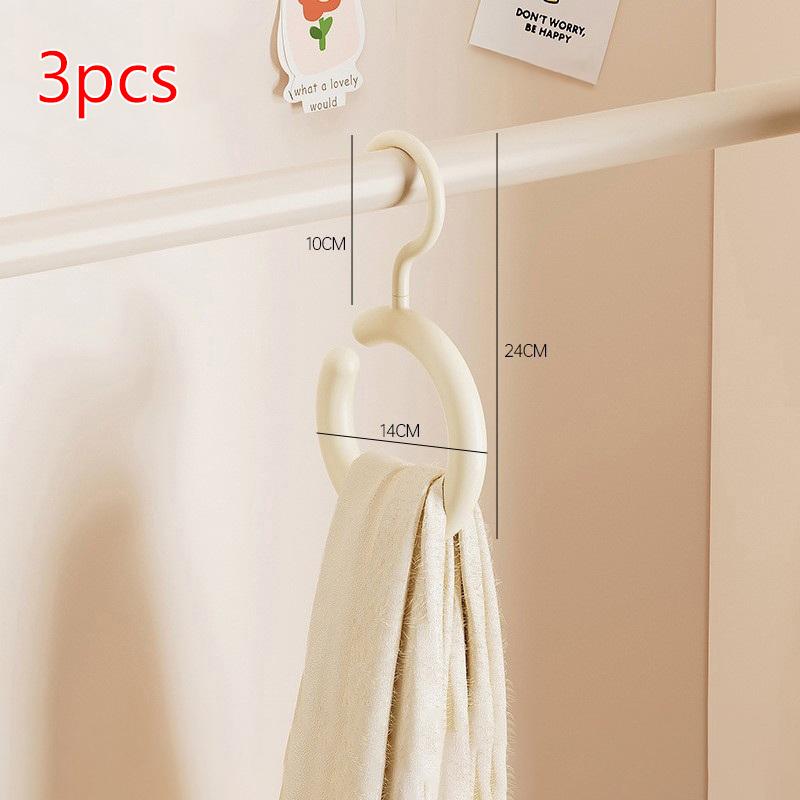 Dopamine Hook Clothes Hanger 1/5pcs - Rotating Scarf Hat Bag Organizer, Non Perforated Silk Display Stand