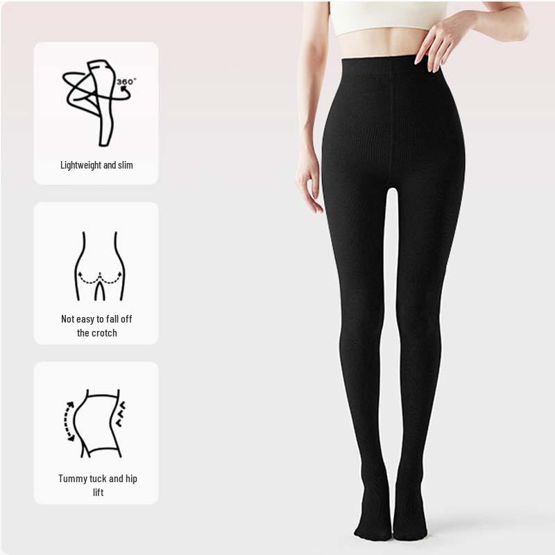 Women's 2025 Striped Leggings: Thick, Warm, Slimming One-Piece Pantyhose for Autumn/Winter.