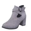 Winter Women's Boots Round Head Zipper Buckle High-heeled Women's Boots Short Boots Women's Shoes Mujer Women's Ankle Shoes