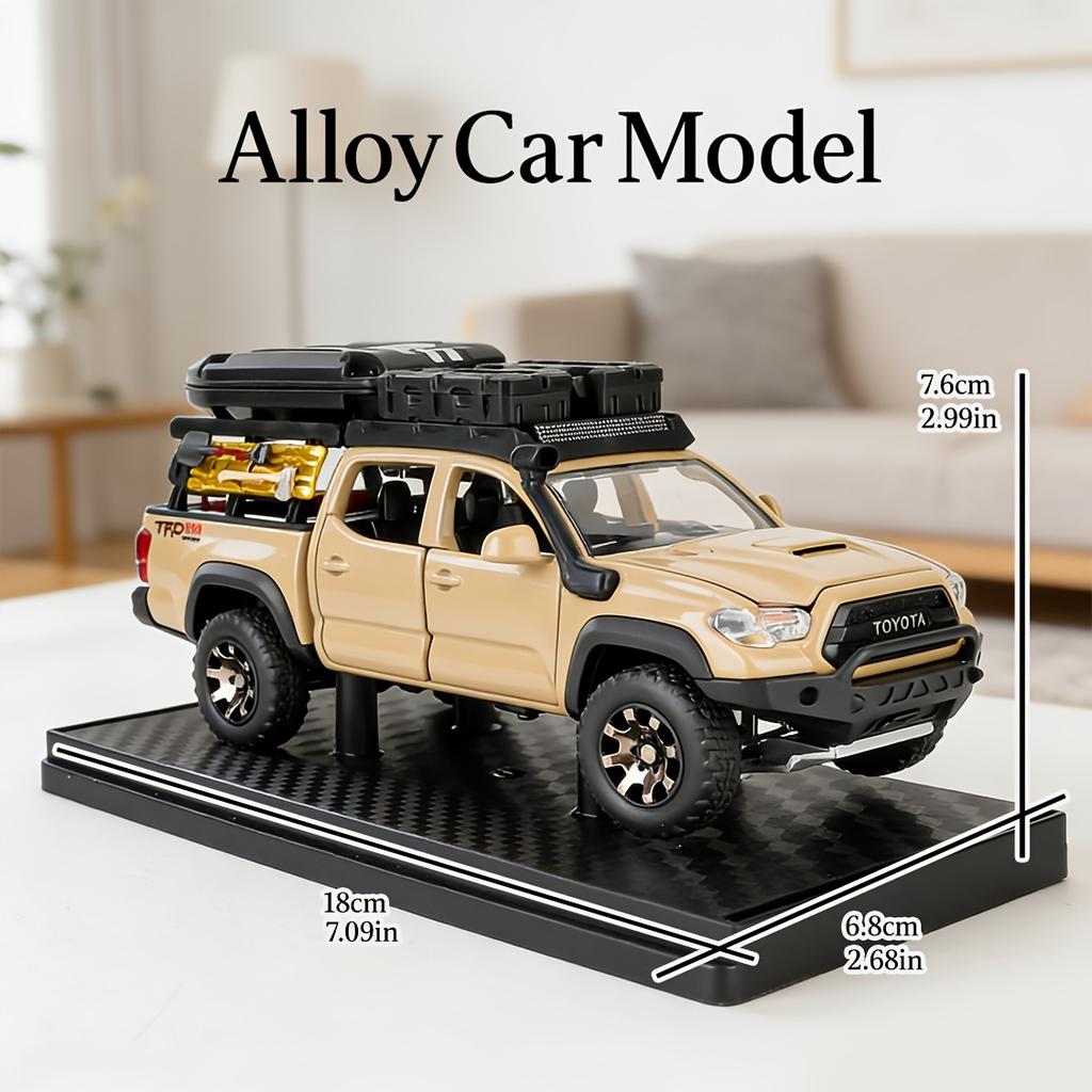 1:Kolekcjonerski model w skali 32 - Samochód terenowy TOYOTA - Stop cynku z otwieranymi drzwiami, bardzo szczegółowa replika, prezent dla entuzjastów modeli samochodowych