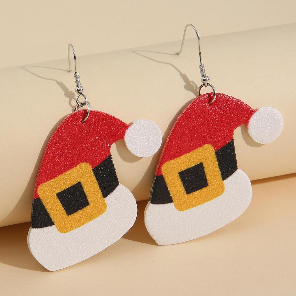 Santa Claus Hat Christmas Earrings - Festive and Simple Studs for Women