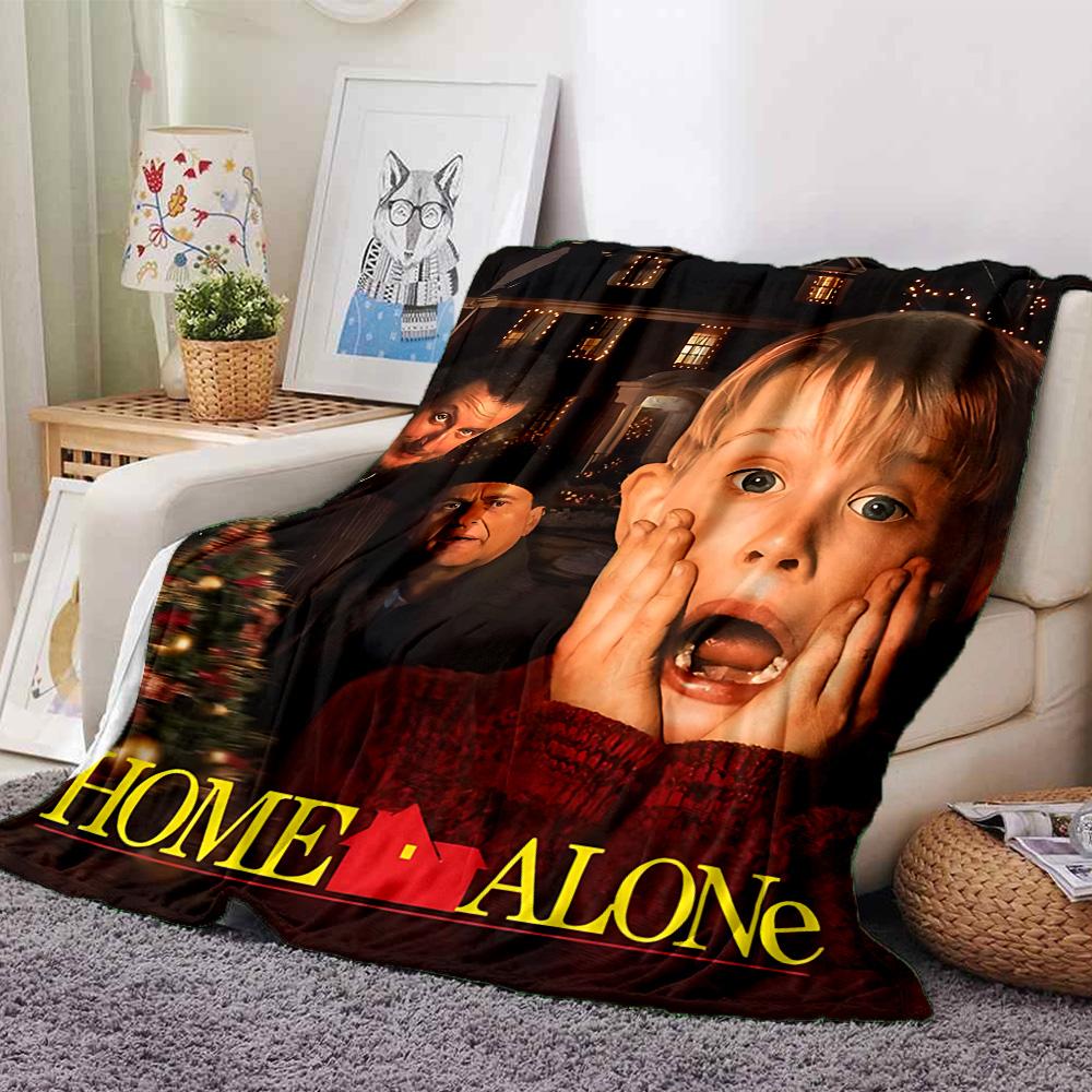 Home Alone Christmas Movie Flannel Blanket Super Soft Warm Cozy Blanket for Sofa Bed Office Travel All‑Season Home Decor Gift