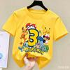 Kids Children T Shirts Birthday Number Printed T Shirt Boys Girls Summer Polyester Short Sleeves Tops Children Clothing