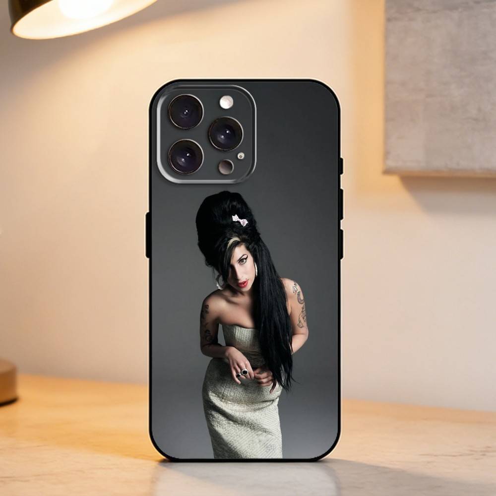 Sängerin A-Amy W-Winehouse Handyhülle für iPhone 17,16,15,14,13,12,11 Plus,Pro Max,XS,Weiche Silikon-Schwarze Hülle
