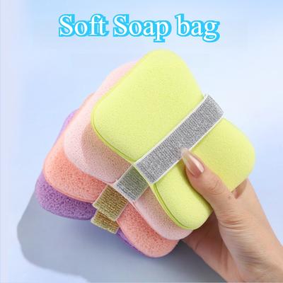 Esponja de Banho Espessada Porta Sabonete Saco de Rede Espumante Esponja Esfoliante Esponja Corporal Bucha de Banho Escova de Banho para Chuveiro Acessórios de Banheiro