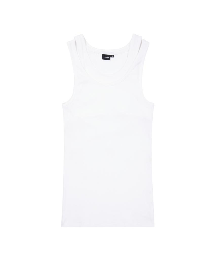 AAKAM Back Layered Sleeveless (White)