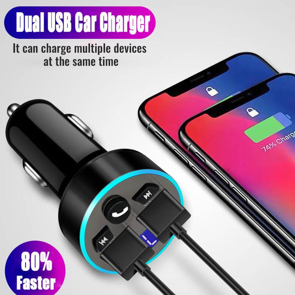 USB Car Wireless Bluetooth FM Radio Transmitter Car MP3 Radio Charger Adapter FM Transmitter Car MP3 Player Double USB FM Player