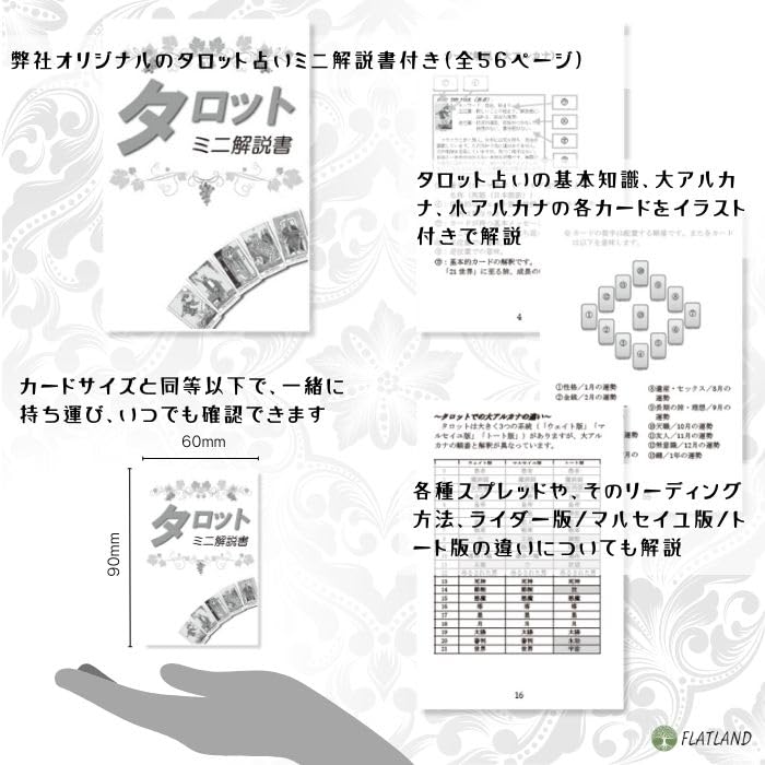 Bianco Nero Tarot Reading Japanese Instruction Manual Authentic Tarot 78 Monotone Tarot, Instructions, Included, Cards, Cards,