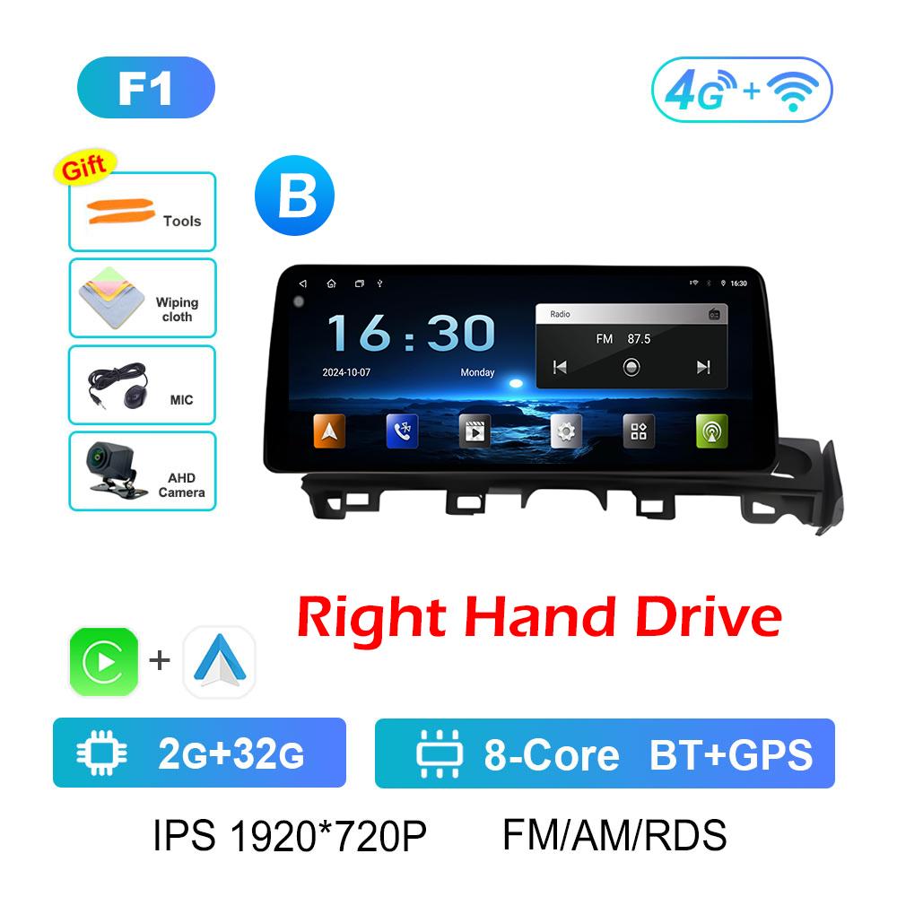 For Mazda ATENZA 2017 2018 - 2019 Wireless Carplay Android Intelligent System Bluetooth 12.3 Inch Touch Screen Accessories WIFI