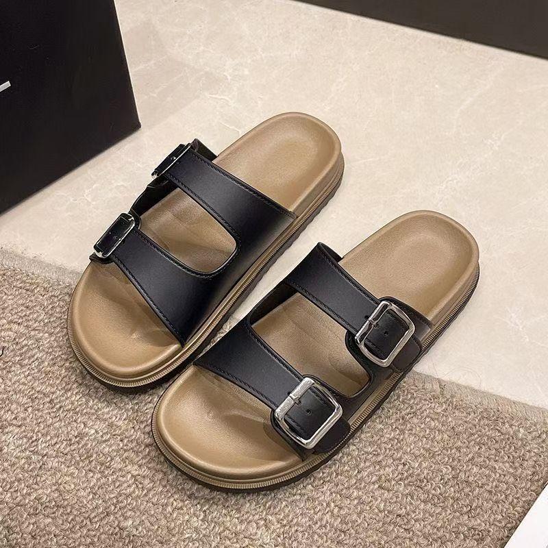 Slippers fashionable versatile outdoor leisure lazy cool slippers women's 2025 summer new wear soft bottom one-word slippers