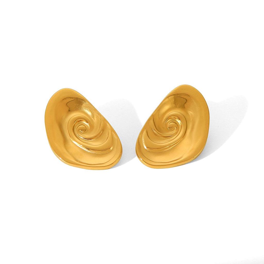 18k Gold Stainless Steel Conch Earrings for Women - Niche High-End Design