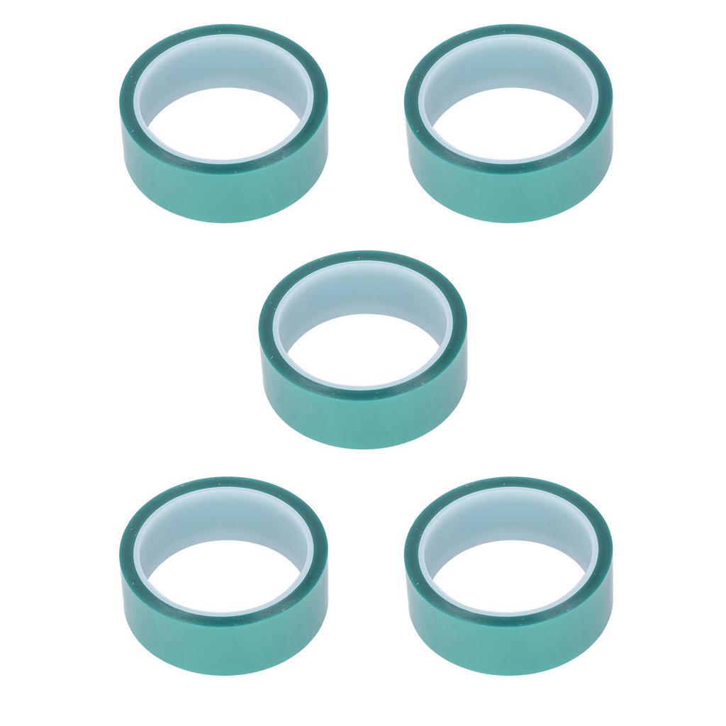 5 Pcs Masking Tape Green 33mm Width 33m Length Spray Painting Protection PET High Temperature Tape
