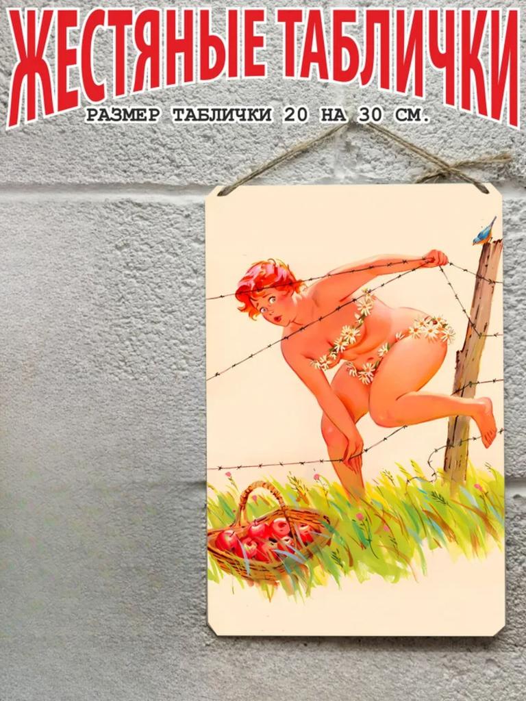 Hilda the Plus Size Pin Up Metal Poster 20x30cm, Vintage Retro Wall Art Decor