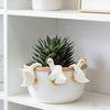 1/3Pcs Duck Pendant Hanging Over Flower Pots Resin Sculpture Outdoor Indoor Figurine Farmhouse Patio Balcony Decoration