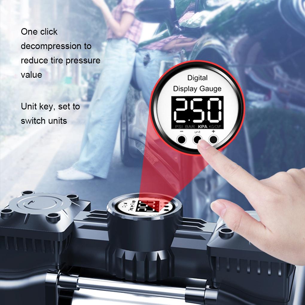 Convenient Car Air Pump - One Button Presets Tire Pressure For Fast Hot Dissipation High Horsepower