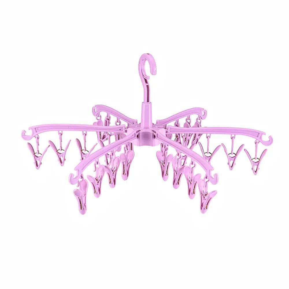 

24-зажимные носки Пластиковый бюстгальтер Нижнее белье Вращающаяся стойка Многофункциональная бытовая складная портативная сушилка для одежды